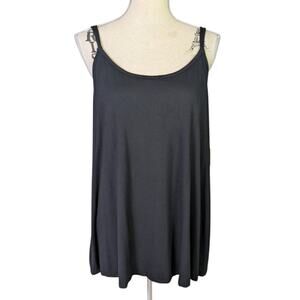 Soma Cool Nights Black Cami XL Shelf Bra Soft Lounge Sleepwear Tank